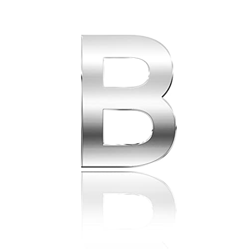 Letras 3D para buzón, números del alfabeto, número de casa, puerta, autoadhesivas, para apartamento, hotel, dirección de habitación (plateado) (B)