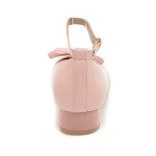 Ladies Block Low Mid Heels Closed Toe Mary Jane Pumps Bow3