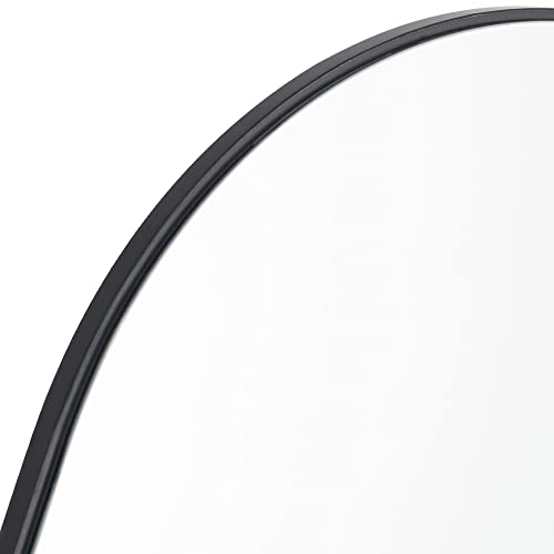 Image of PexFix Arched Full Length Mirror Arched Wall Mirror Floor Mirror with Stand Contemporary Full Length Mirror with Black Wood Frame,60''x20'' (USAM019)