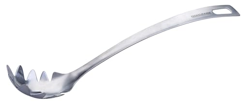 Fackelmann Cuillère à spaghetti Essential en acier inoxydable – Parfait pour les spaghettis, les linguines et autres avec œillet de suspension, passe au...