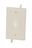 Datacomm 45-0014-LA Cable Plate with Flexible Opening, 1-Gang, Lite Almond