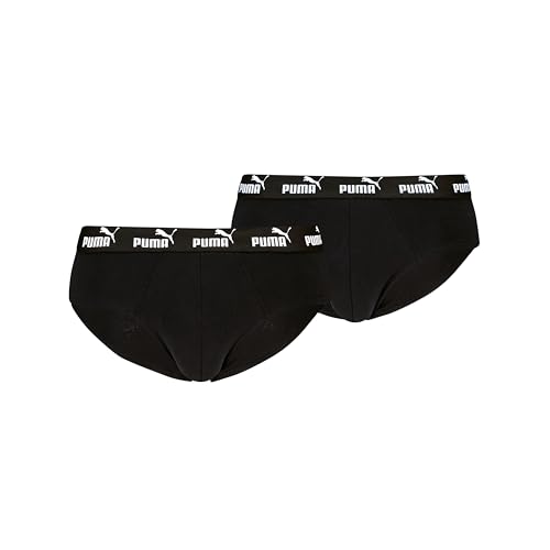 Cotone elasticizzato Puma Men\'s Elements Brief, Black, M (2er Pack)