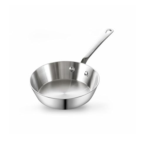 Image of Cooks Standard Stainless Steel Butter Warmer, 4.7 Inch Multi-Ply Clad Mini Omelette Egg Frying Pan, Butter Melting Pot Small Sauce Pot for Cooking, Camping