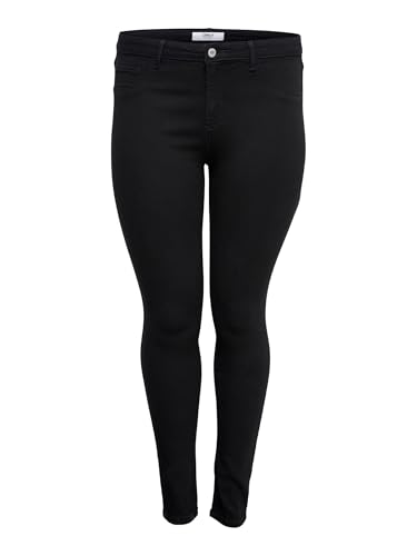 Only Carmakoma Push Up Reg Skinny Jeans Noos Vaqueros, Negro (Black Black), 52 para Mujer