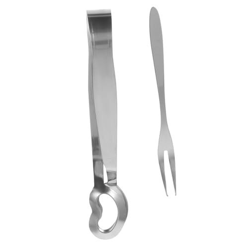 Cabilock Pince à Escargots Acier Inoxydable Fourchette à Fruits De Mer Ustensile De Cuisine Anti-brûlure