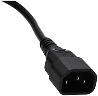 kenable Power Extension Cable Right Angle C13 IEC Male to Female C14 UPS Lead 2m Black [2 metres]