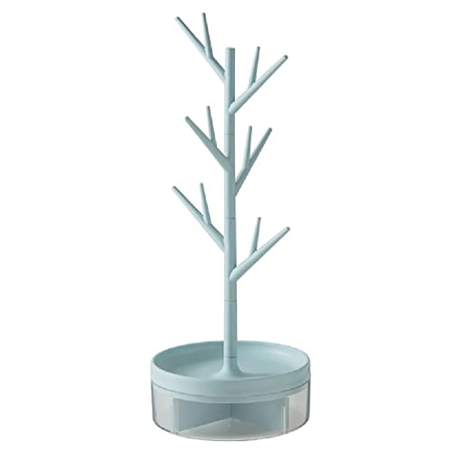 Chniafin Soporte de Arete de Collar de Estante de joyería a Prueba de Polvo rotativa Cover