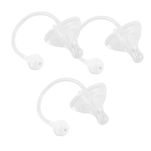 ERINGOGO 3 Piezas de silicona mamá estallido leche borla tapas biberón biberones con peso de silicona de pajitas ponderadas reutilizables gel de sílice Transparent