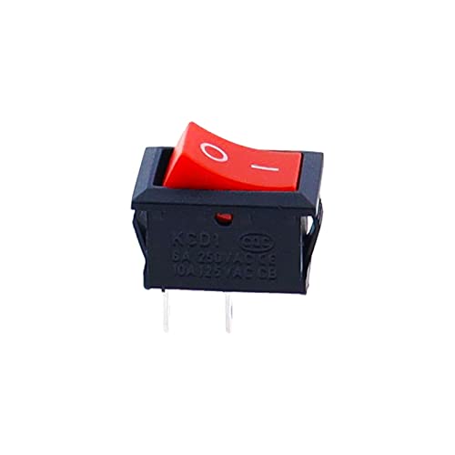 Interrupteur de Bateau FFOCCO KCD1 250V 3A avec Montage Encliquetable SPST Rouge Fiable 10 Pièces
