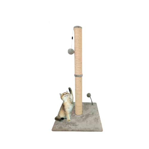 Scratching Post with Toy Ball 32x16x16 in, Sturdy Sisal Tree with a Dangling Pet Toy Ball, Sisal Rope Pilar Scratch Resistant, Scratching Pets Toy for Indoor Cats, Sisal Rope Pilar Scratch Resistant