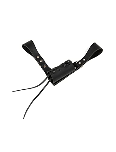 MYAYD PU Leather Retro Medieval Cross Knight Belt Sword Scabbard Hanging Holder Frog Handmade