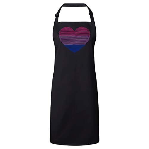 Tablier cuisine LGBT noir avec drapeau arc-en-ciel en cœur Pride