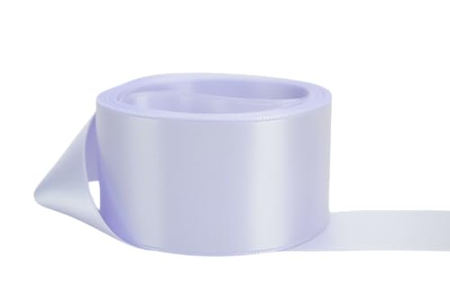 Image of Ribbon Bazaar Double Faced Satin - Premium Gloss Finish - 100% Polyester Ribbon for Gift Wrapping, Crafts, Scrapbooking, Hair Bow, Decorating & More - 7 /8 inch Lilac Mist 50yd Spool