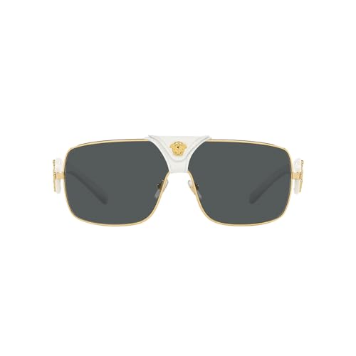 Versace VE 2207Q 134187 Gold Metal Square Sunglasses Grey Standard Lens2
