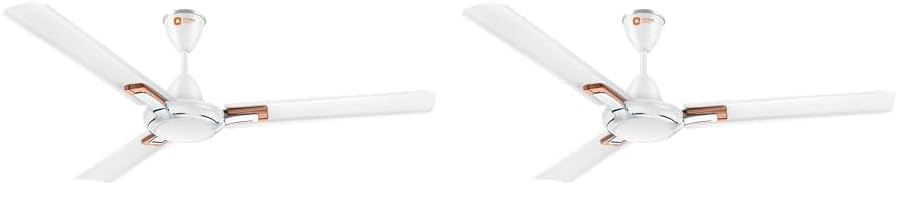 Orient Electric 1200 mm Apex Prime| 5 years warranty by Orient | 350 RPM motor speed| Rust-proof Aluminium blades| Decorative ring & trims| White, pack of 2
