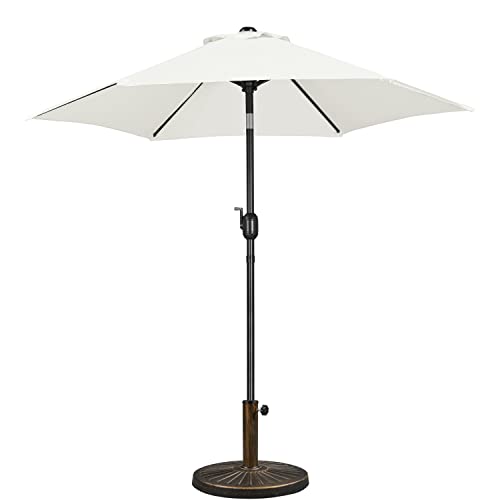 Yaheetech Parasol de Jardin 230cm/270cm avec Pied 10 KG Inclinable Extérieur - Cadre en Métal Protection Solaire pour Terrasse Patio Piscine Balcon
