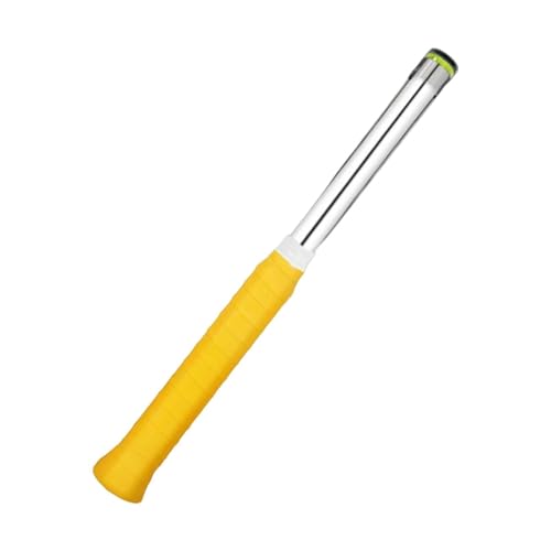 Aosekaa Badminton Racket Swing Guide,Sound Feedback Practice Training Equipment Warm up Stick for Workout Women Men Outdoor Sports, Yellow Top Cap