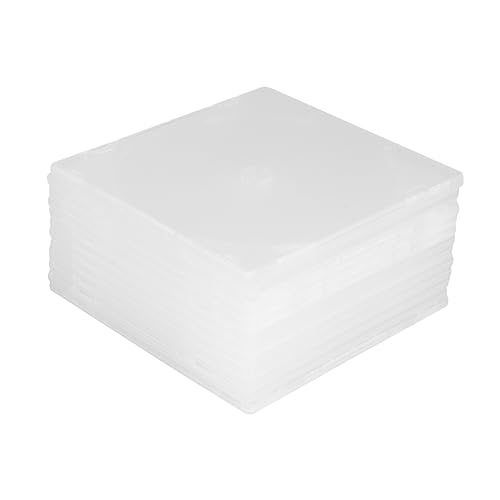 KALLORY 25 Pcs Portable CD Storage Box Ultrathin Transparent Dvd Case with Insertable Cover Media Video Storage for Home Cinema Organization