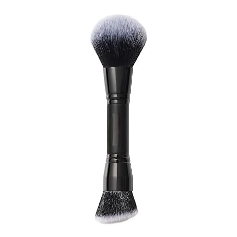 DENMILE Dual Ended Cream & Powder Makeup Brush - 2 in 1 Foundation, Blush, Contour & Setting Powder Brush - Black Nylon Bristles - Cruelty Free & Vegan - 6.57 Inches-picture-39