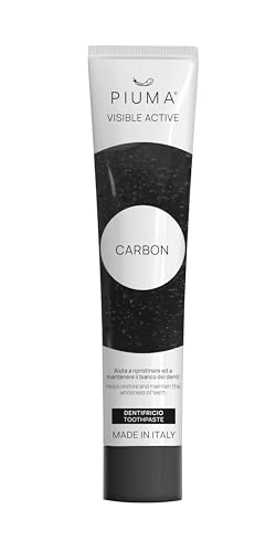 PIUMA Dentifricio con Carbone di Bambù - Naturale Sbiancante Denti - Gusto Menta Piperita, Packaging Riciclabile (75 ml)