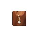 MUMREUES Boucles d'Oreilles Cercles pour Femme Plaqué Or 14K Boucles d'Oreilles Chaîne avec Franges en Fleur Zircon Minimalistes Légères Boucles d Oreilles pour Femmes Cadeau pour Elle​