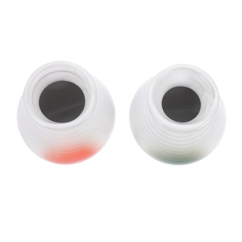 AMUSLESUR Bicchieri per Ghiaccio Secco in Ceramica per Sashimi, Set 2 Pezzi 4X6 CM Bianco-Verde e Bianco-Rosso, Decorazione Tavola Giapponese per Famiglie e Amici