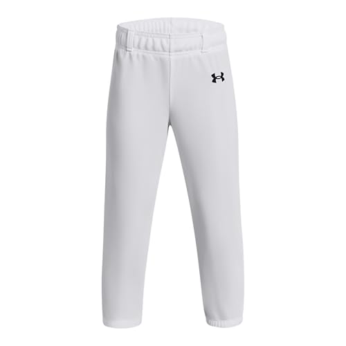 Under Armour Unisex-Adult T-Ball Pants with Belt Loops, (100) White / / Black, Medium
