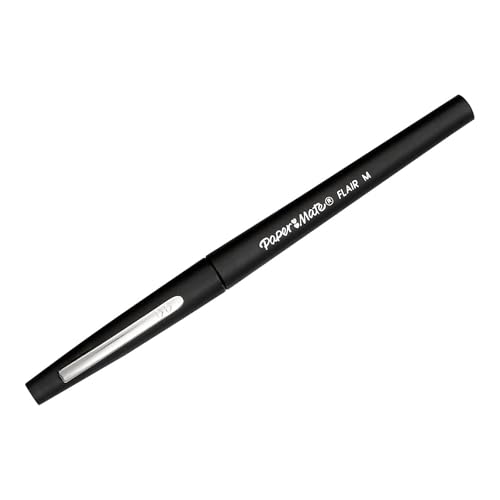 Image of Paper Mate 8434452PP Flair Porous Felt Tip Pens, Medium Point, Black, 4-Pack