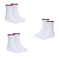 Kit 03 Pares Meias Infantil Menina Dia-a-Dia Volta as Aulas Liso Algodao Confortavel e Resistente Dallf (BR, Alfa, Único, Regular, 22/25, Branco)