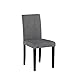 DAGONHIL Dining Chairs Set of 4 Upholstered Dining Room Chairs,Armless Kitchen Chair with Black Solid Wood Legs, Gray
