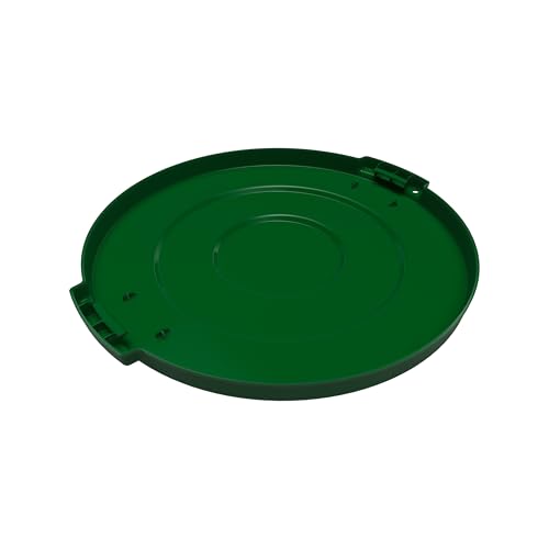 Image of SPARTA Bronco Waste Container Trash Can Lid, Round Trash Bin for Disposal, 10 Gallons, Green