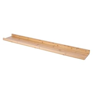 Rustieke bamboe blok zwevende planken | Foto Rail | Rekken voor badkamer en woonkamer | Nachtkastje | M&W (36 “)