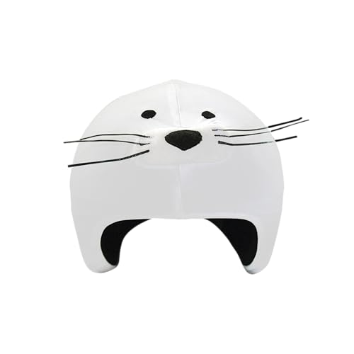 COOLCASC Funda para Casco Foca - Compatible con Casco de Bici, Esquí y Skate - Niños y Adultos - Talla Única - Diseño Divertido