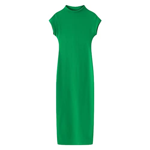 Robe en tricot moulante avec col rond et coupe sans manches pour l'été taille M
