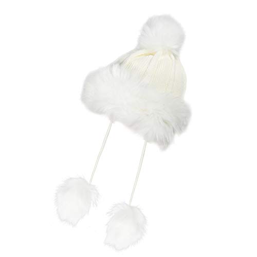 Invierno de piel sintética Beanie Hat Knit Russian Cossack Pompom Ski Trapper Caps Bomber Sombreros para las mujeres Cover