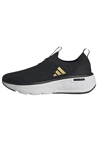 adidas Cloudfoam Go Sock Shoes Chaussures Basses sans Football, Core Black/Matte Gold/Cloud White, 42 EU
