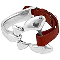 Genérico PULSERA CICLON ZAMAK MARIPOSA Y CUERO NARANJA 221123-06-0