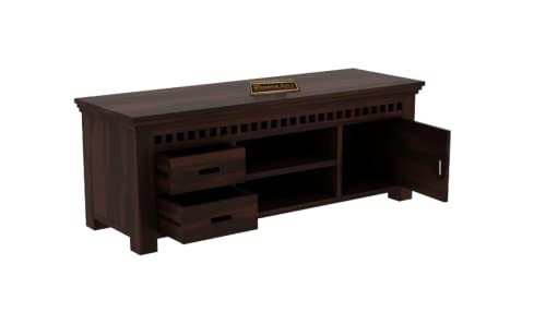 Image of THE WOODEN CITY Solid Sheesham Wood TV & Entertainment Unit for Living Room & Hotel Room and Office Furniture (Wood Finish 10)