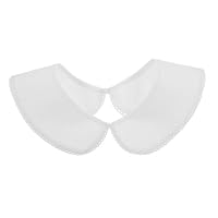 CLISPEED Camicia Finta con Colletto in Piedi Bianco Top con Piccolo Scialle e Colletto Falso Mezza Camicia Finto Collo Colletto Staccabile per Camicetta Colletto a Balze Cotone Bianca
