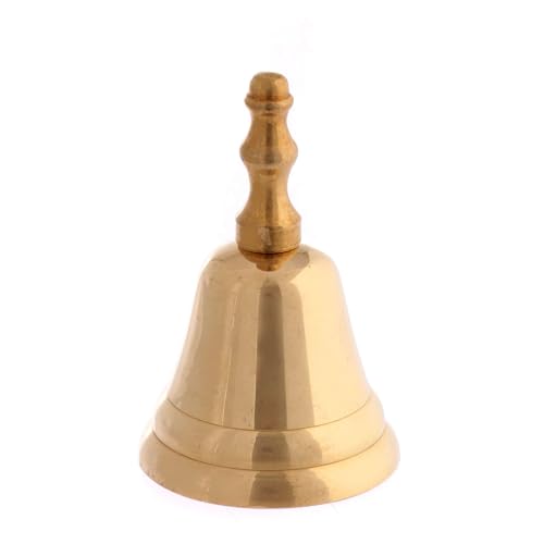 Campanellino liturgico un suono ottone dorato 7 cm