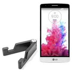 BoxWave Stand and Mount Compatible with LG G3 Vigor - Desktop Aluminum SoloStand, Adjustable Hands-Free Portable with Rubber Feet - Jet Black