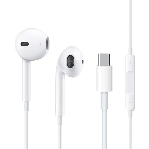 USB-C-Kopfhörer für iPhone 17, kabelgebundene USB-C-Ohrhörer mit Mikrofon und Fernbedienung für iPhone 17/17 Air/16 Pro/15 Pro Max, iPad Pro, Galaxy S23/S22/S21/S20/Ultra Note 10/20, Pixel 7/6/6a/5/4