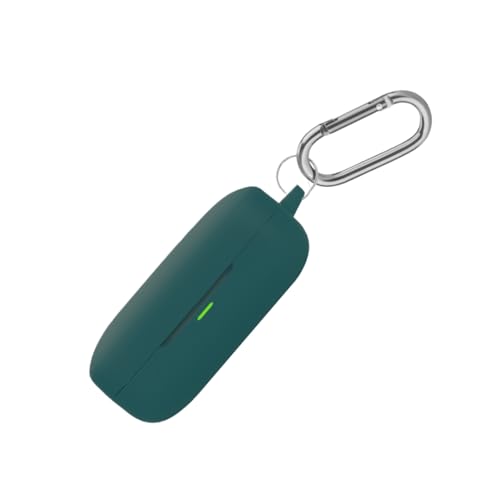 Image of WELCROS Soft Silicone Case Cover Compatible for Realme Buds Air 7 | 7 Pro (Moss Green, with Keychain)