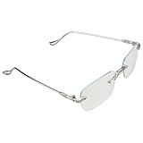 ブルーライトカット眼鏡 リムレス 軽量 度無しレンズ ストレスフリー 動画視聴 PC ゲーム