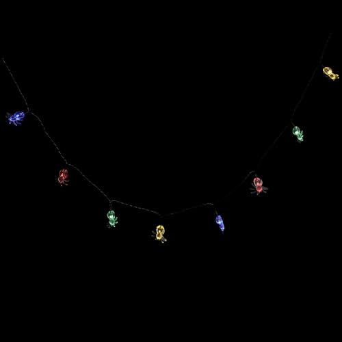 Luces solares LED en cadena con arañas multicolor 5 m