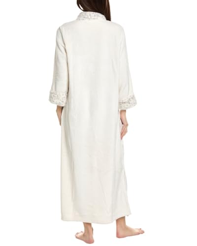 N Natori womens Plush Lynx Mandarin Zip Caftan Length 52"2