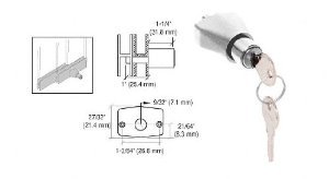 CRL Satin Chrome Keyed Alike Sliding Door Lock - 0911SCKA
