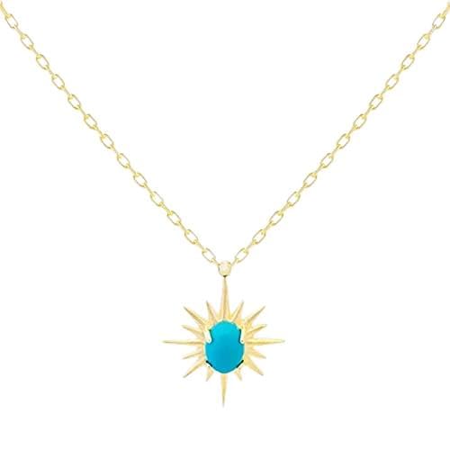 Collier chaîne étoile turquoise femmes : bijou de clavicule tendance mode