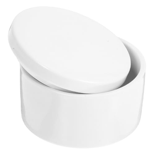 WESIEVYA Boîte à Bijoux Céramique Blanche Ronde Organisateur de Bagues et Boucles Oreilles Boîte de Rangement Compacte avec Compartiments Décoration pour Bureau