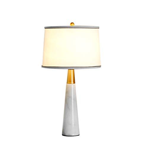 FJGHLBX Table Lamp Grey and White Desk Lamp, E27 Metal Marble Reading Lamp Energy Saving Eye Protection Light Side Table Round Table Desk Lamp Reading Lamp/White/30 * 56Cm
